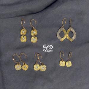 Assortment of gold earrings